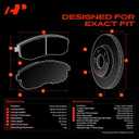 A-Premium 11.10 in (282mm) Front Vented Disc Brake Rotors + Ceramic Pads Kit Compatible with Select Honda and Acura Models - Accord 03-12/ 14-17, Civic 13-18, CR-V 02-04, Element 03-11, ILX 14-15, CR-Z