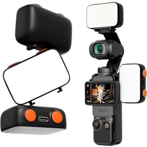 LED Fill Light for DJI OSMO Pocket 3, 800mAh Rechargeable Auxiliary LED Lighting with 6500K 3 Color Temperature and Levels Adjustable, DJI Pocket 3 Accessories Fill Light for Vlog Video Recording