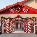 HunnmingRe 6 x 13 ft Christmas Garage Door Cover, Lollipop Holiday Garage Door Christmas Decorations Banner Backdrop Hanging Photography Decor for Indoor Outdoor House Lawn Party Background