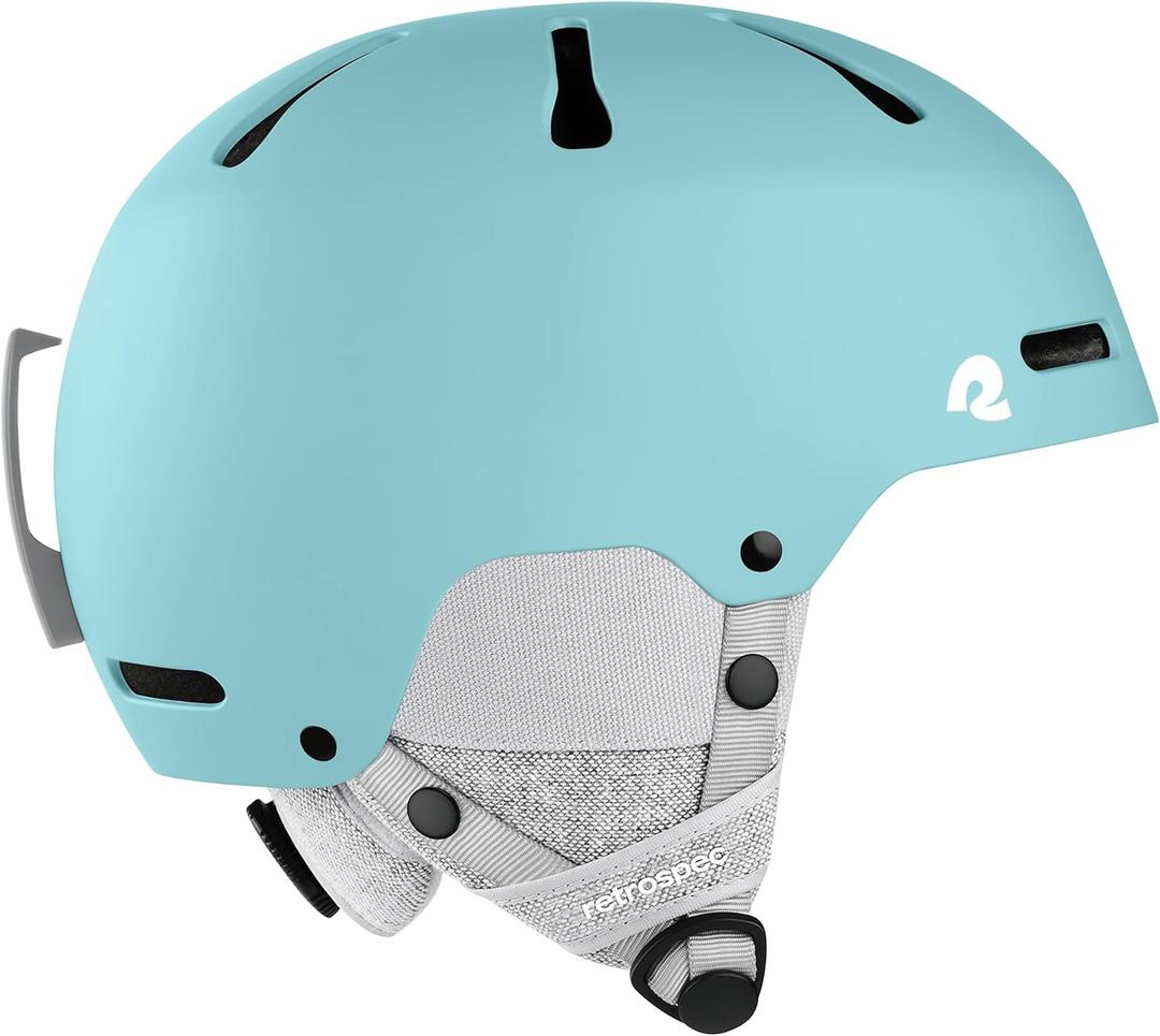 Retrospec Comstock Ski Helmet - Snowboard Helmet for Adults & Youth - Adjustable Fit Snow Helmet with Protective Shell and Breathable Vents for Men, Women, Boys & Girls (Youth: 52-55cm, Matte Blue Ridge)