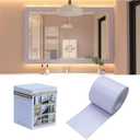 FEILAYS 10M White Wood Grain Removable PVC Waterproof Border Wallpaper Decor Self Adhesive Peel and Stick Door Frame Mirror Bathroom Tiles Sticker Grain 3.93" x 393"