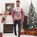 Ahegao Unisex Christmas Sweater 3D Printed Funny Graphic Pullover Sweatshirts for Party (XXXL)