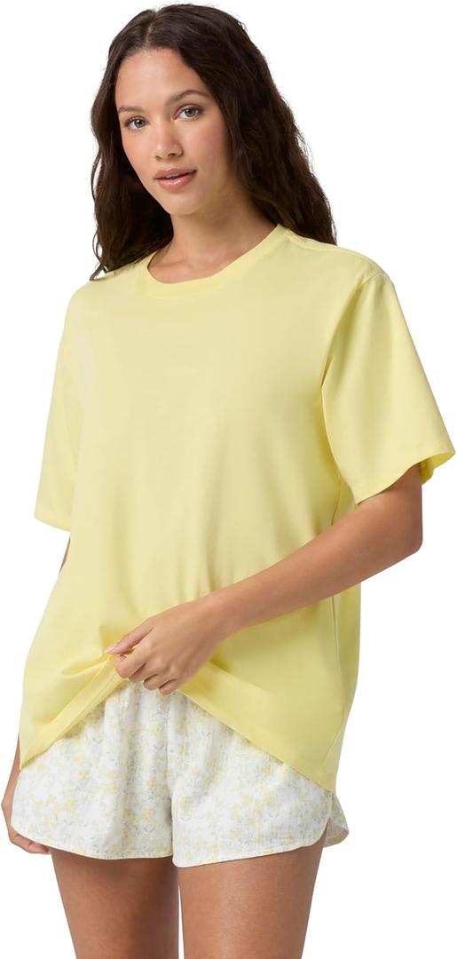 Florence by Mills Women's Short-Sleeve Oversized Boyfriend Tee (Medium)