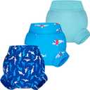 BIG ELEPHANT Baby Swim Diapers 3pcs, Reusable Adjustable Washable Waterproof Swimming Diaper for Boy's and Girl's, 2T