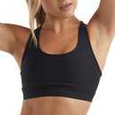 Hanes Womens Sport Compression Racerback Sports-Bra (Large, Black - 1 Pack)