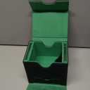 CMFYlive MTG Deck Box for Commander Display, Card Deck Box Fits 100 Double Sleeved Cards, Magic Commander TCG Card Storage Box with 2 Dividers, Drawstring Bag and 1 Toploader (Black/Green)