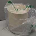 mDesign Plastic Small Slim Round 1.7 Gallon/6.5 Liter Trash Can with Removable Swing Lid - Wastebasket, Garbage Container Basket Bin for Master/Guest Bathroom - Holds Rubbish/Recycle - Cream/Beige