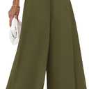 KIRUNDO Palazzo Pants for Women Dressy 2026 Spring Slacks Wide Leg High Waisted Business Casual Work Trousers with Pockets (Green, S)