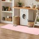 Kitchen Rugs Sets of 3 Non Slip Washable Pink Kitchen Mats for Floor 3 Piece Set Kitchen Rug Set Runner Rugs Absorbent for Hallways Home Party Decoration...