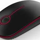 VssoPlor Wireless Mouse, 2.4G Slim Portable Quiet Computer Mice with Nano Receiver for Notebook, PC, Laptop, Computer-Black and Wine Red