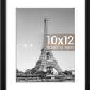 upsimples 10x12 Picture Frame, Display Pictures 7x9 with Mat or 10 x 12 Without, Wall Hanging Photo Frames, Black, 1 Pack