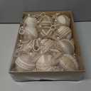 RoseCraft 12PCS Christmas Ball Ornaments, 3.14"/80MM Boho Shatterproof Linen Ornaments for Christmas Tree Hanging Decorations, for Home Rustic Party Farmhouse Xmas Decor.