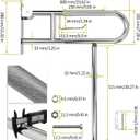 Handicap Grab Bar,23.6 Inch Stainless Steel 1.25" Diameter Toilet Safety Rails for Bathroom with Paper Holder, Anti-Slip Flip-Up Support Rail for Seniors Elderly