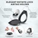 2 Pack AirTag Holders with Keychain - Secure Airtag Lock Case with Wire Cable Compatible with Apple AirTags for Keys, Luggage, Dog Collar, Backpack & More (Black)