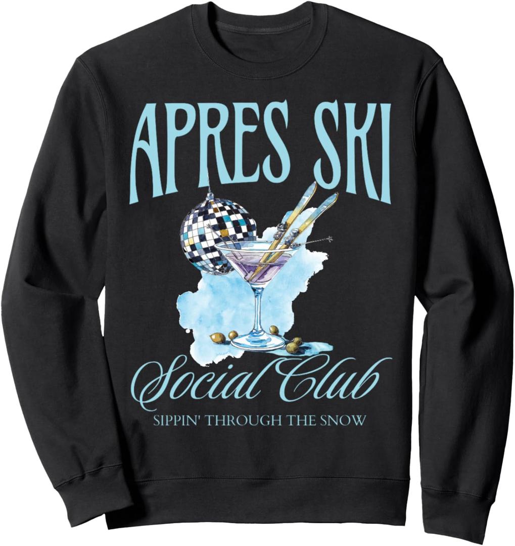 Apres Ski Social Club Drinking Party Womens Winter Sport Top Sweatshirt, Size M