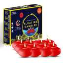 Candle Charisma Red Floating Candles 3 Inch (Set of 24) – 8-Hour Dripless, Smokeless Burn with Natural Flickering Flame – Perfect for Weddings, Centerpieces, Pool Nights & Special Events