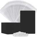 Earring Cards, Set Jewelry Making Supplies with 100 Pcs Earring Holder Cards 200 Pcs Earring Backs and 100 Jewelry Packaging for Earrings Necklace Jewelry Display, Jewelry Bags 3.5x2.4 Inches (Black)