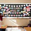 2 x Valentines Bulletin Board Decorations - 120pcs Heart Cutouts Name Tags Valentine's Day Party Supplies Classroom Chalkboard Wall Door Decor