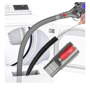 2 Pieces Dryer Vent Cleaner Kit Compatible with Dyson V7 V8 V10 V11 V15 or Higher Models and Dryer Lint Brush Vacuum Hose Attachment Power Lint Remover Refrigerator Coil Brush, Grey