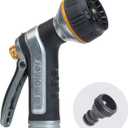 Melnor 65020-AMZ Metal Nozzle with QuickConnect Product Adapter Set, Multi-Pattern, Heavyweight Rear Trigger 