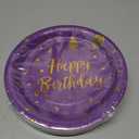 50 Pcs Purple and Gold Paper Plates,9 inch Halloween Paper Plates Disposable Happy Birthday Dessert Cake Plate Party Supplies for Halloween Fall Thanksgiving Birthday Wedding Party Decorations