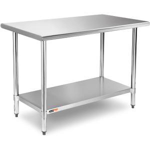 Stainless Steel Table for Prep & Work 24x48 inches,4ft, Commercial Heavy Duty Table with Undershelf for Restaurant, Home,Hotel Kitchen, Laundry Room, Garage,Workshops