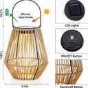 VIHOSE 6 Pack Solar Lantern Outdoor Waterproof Rattan, Square