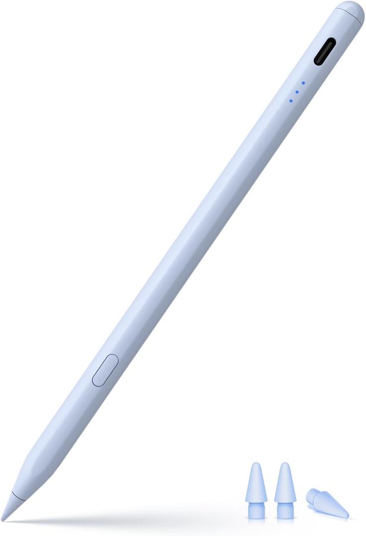 Stylus Pen for ipad 2018-2025, USB-C Fast Charging Pencil, Pixel-Perfect Tilt Sensitivity for iPad 11/10/9/8/7/6/A16, iPad mini 7/6/5, iPad Air M3/2 11"/13"/5/4/3, iPad Pro M5/4 13"/12.9/11 Blue