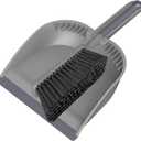 SetSail Small Dustpan and Brush Set, Nesting Snap-On Handheld Broom and Dust Pan with Teeth Portable Broom and Dustpan Set Suitable for Desktop, Pets Care, Sofa, Camping, Grey