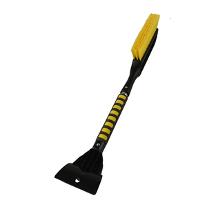 Car Ice Scraper with 12.6 Inch Large Brush Head, Snow Brush and Ice Scraper for SUV Windshield Window, Extendable Snow Scraper for Truck Automobile Vehicle - Yellow