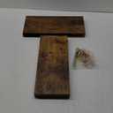 QEEIG Bathroom Floating Shelves for Wall - 15.7" Wall Mounted Shelf Over Toilet Farmhouse Home Decor Display Bookshelf Small 15.7 x 6.7 inch Set of 2, Rustic Brown