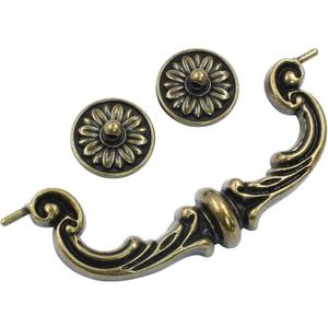 Biaungdo 8 Pcs 150mm/6 Inch Hole Center Pull Handles, Zinc Alloy Rustic Vintage Style Drop-Down Bail Swing Dresser Pull Handle Antique Drawer Handles for Kitchen, Cabinet (Yellow Bronze)