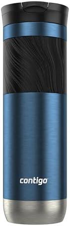 Contigo Byron 2.0 Stainless Steel Travel mug with Snapseal Lid and Grip, 24oz, Blueberry, BPA Free and Leak Proof
