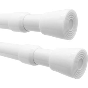 Shower Curtain Rods Pack of 2, 41-75 Inches Rust-Resistance Adjustable Spring Tension Rod for Bathroom or Doorways, White