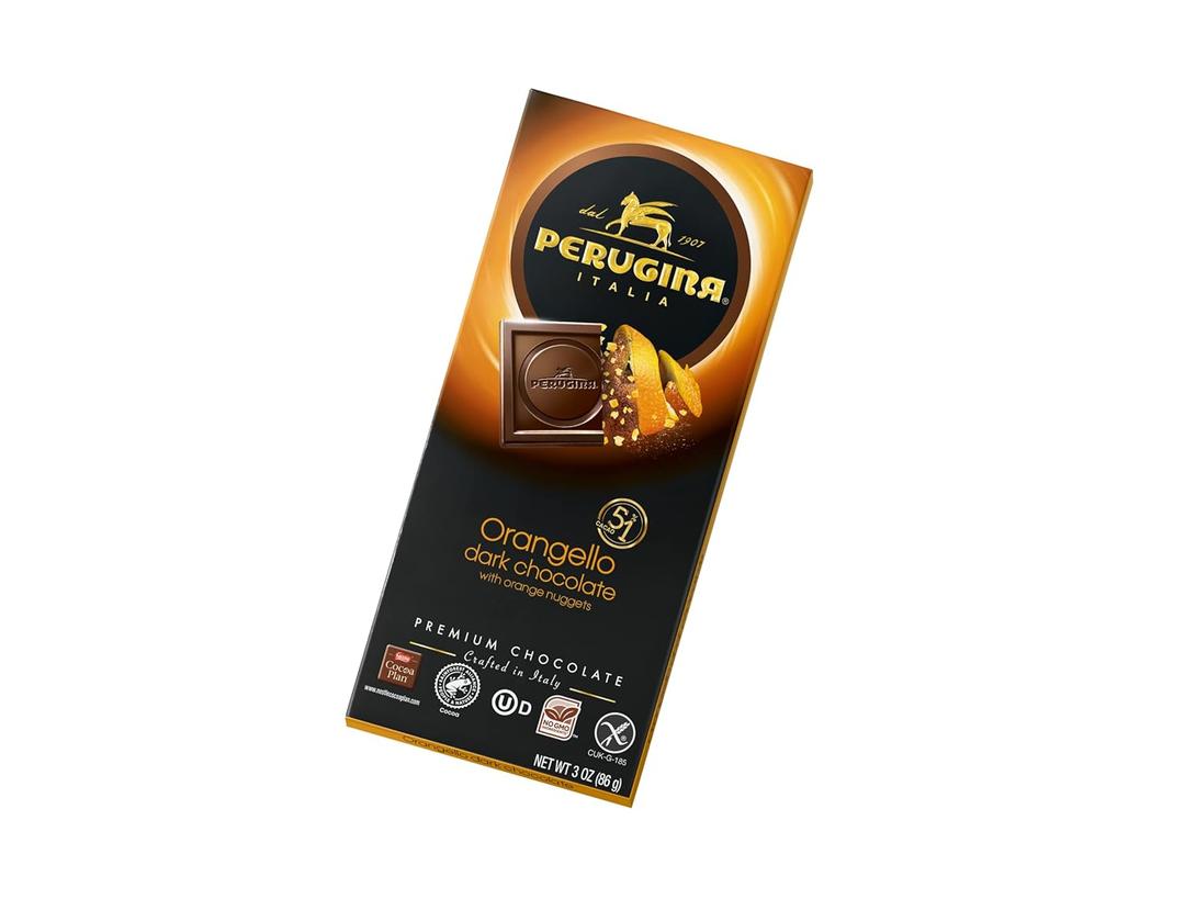 Perugina Dark Chocolate Orangello bar, 3 Oz (Pack of 12)