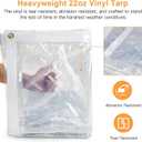 7 x 12FT Outdoor Clear Tarp Curtain Waterproof Wind-Proof 24 Mil Transparent Vinyl Tarp for Patio Pergola Garden Canopy Rainproof Anti-Tear PVC Thick Cover with Grommets