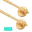 Magnetic Curtain Rods for Metal Doors，Multi-Use Adjustable Appliance for Windows Iron Steel Places，9-16 Inch，Gold，2 Pack