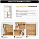 LazBlinds No-Drill Cordless Roman Shade - Light Filtering Natural Wood, Easy Install Bamboo Blind for Windows 29.5" W x 64" H, Malay Walnut