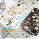 Compatible for iPhone 16e Cases with Design, Cute Transparent Phone Case for Women Girls Girly with Heavy Duty Protective Bumper (Clear Watercolor Floral)