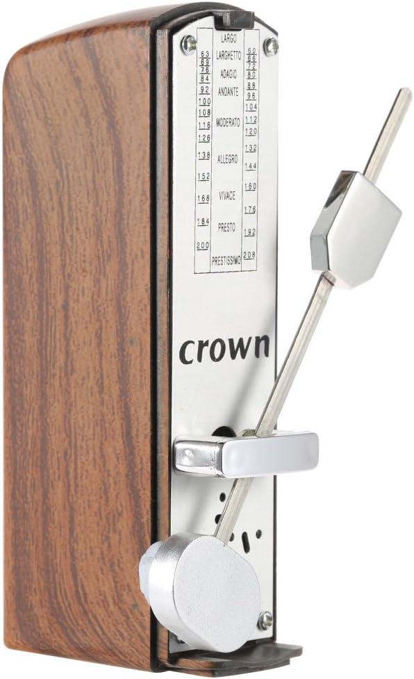 Mechanical Metronome Portable Mini Universal Metronome 11cm Height for Piano Guitar Violin Ukulele Chinese Zither Music Instrument (Light mahogany)