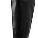 CAGLGLZ Women's Wide Calf Thigh High Heeled Boots Stiletto Cone Heel Boots Pointed Toe Pull On Black Boot Heels for Women Size 38