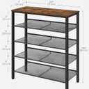 VASAGLE Shoe Rack for Entryway, 5-Tier Shoe Rack Organizer with Storage Shelves and Spacious Top, Freestanding, Adjustable, Industrial, Rustic Brown and Ink Black ULBS038B01