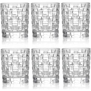 Dicunoy 6 Pack Juice Drinking Glasses, 8 oz Water Glasses with Heavy Base, Crystal Small Beverage Cups for Soda, Water, Milk, Whisky, Beer, Cocktail