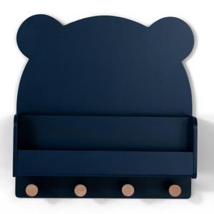 babyGap by Delta Children Brannan Bear Wall Shelf with 4 Hooks, Navy