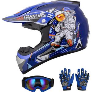 OUMURS Youth Dirt Bike Helmet DOT Approved, Kids Full Face Motocross Helmet, Small