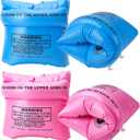 Arm Floaties for Adults - 4 Pack Pool Floats Arm Bands Flotation Tubes, Blue Pink Inflatable Swim Water Ring PVC Arms Floaty Floater Sleeves for Women Men Summer Outdoor Swimming Pool Beach Party