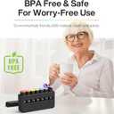 Weekly Pill Organizer 2 Times a Day - Am Pm Pill Box 7 Day, Large Twice Medicine Pill Case for Daily Medication, Vitamins, Fish Oils, Supplements Portable Week Pill Holder Container, Opaque Black