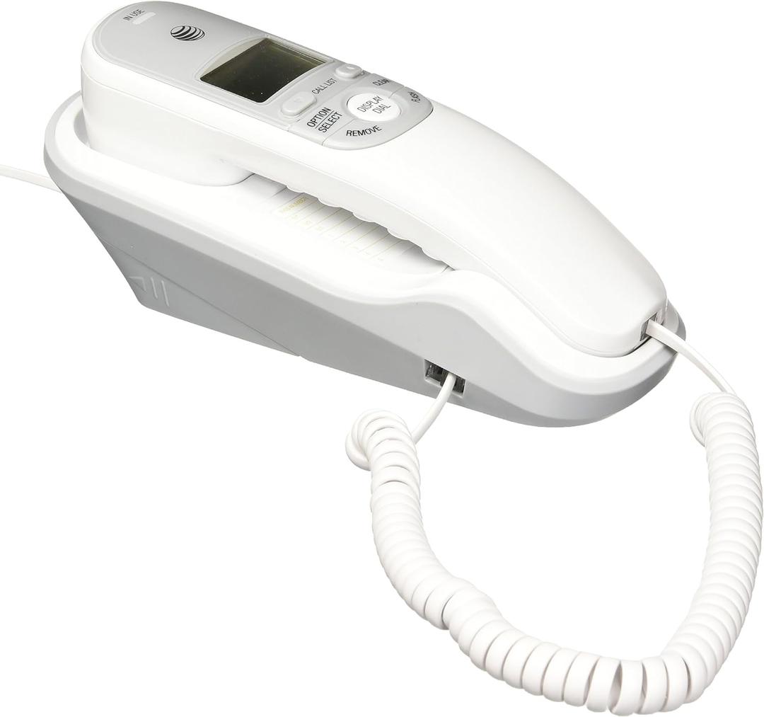 AT&T TR1909 Trimline Corded Phone with Caller ID, White (No Size)