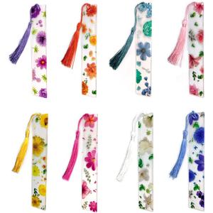8 PCS Bookmarks Transparent Floral Bookmark Book Accessories Gifts for Teachers Friends Women Lovers
