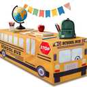 6FT School Bus Tablecloths School Bus Theme Table Cover for School Kindergarten Back to School Birthday Party Decorations (72" x 30" (Rectangular))